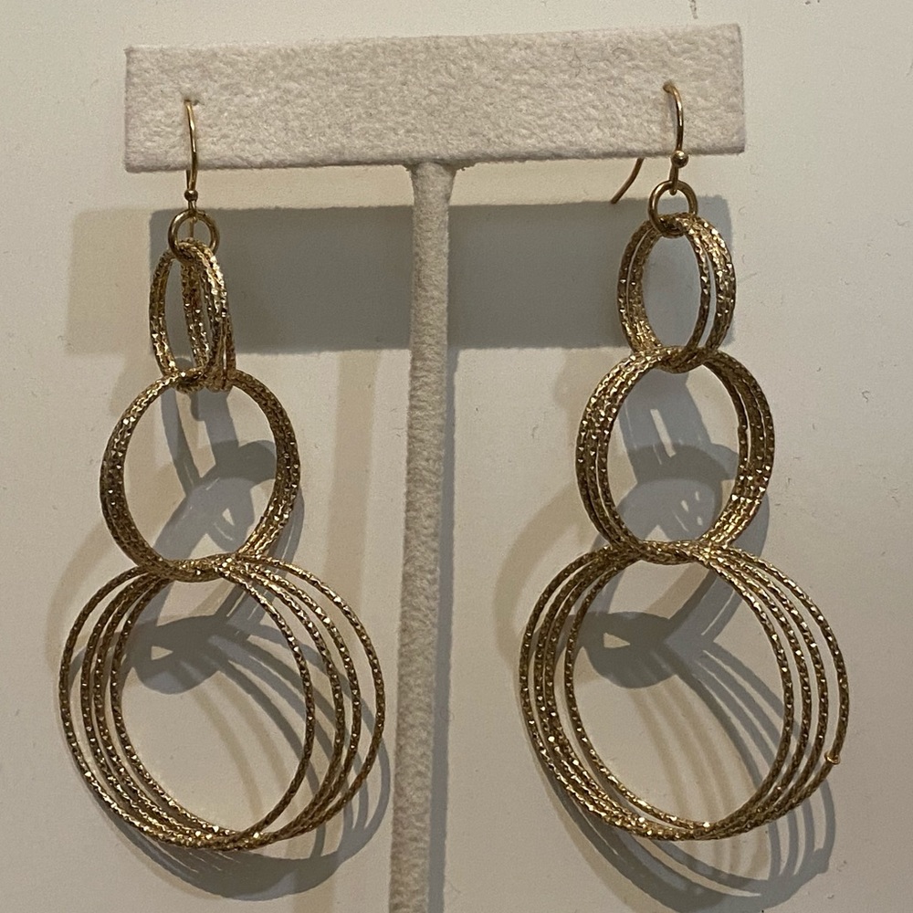 Gold-plated multi-circle earrings